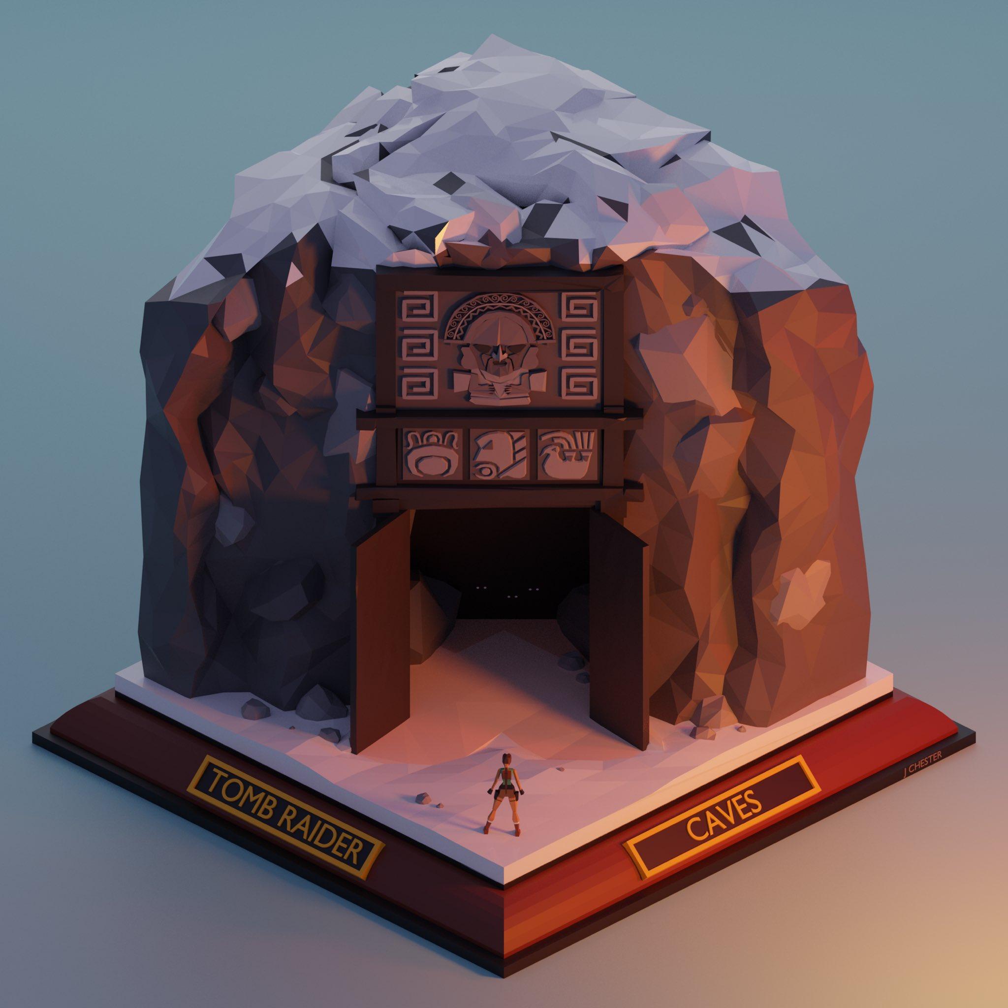 ‘Reimagined Low Poly diorama’ level series by Jason Chester - TR1 - Caves