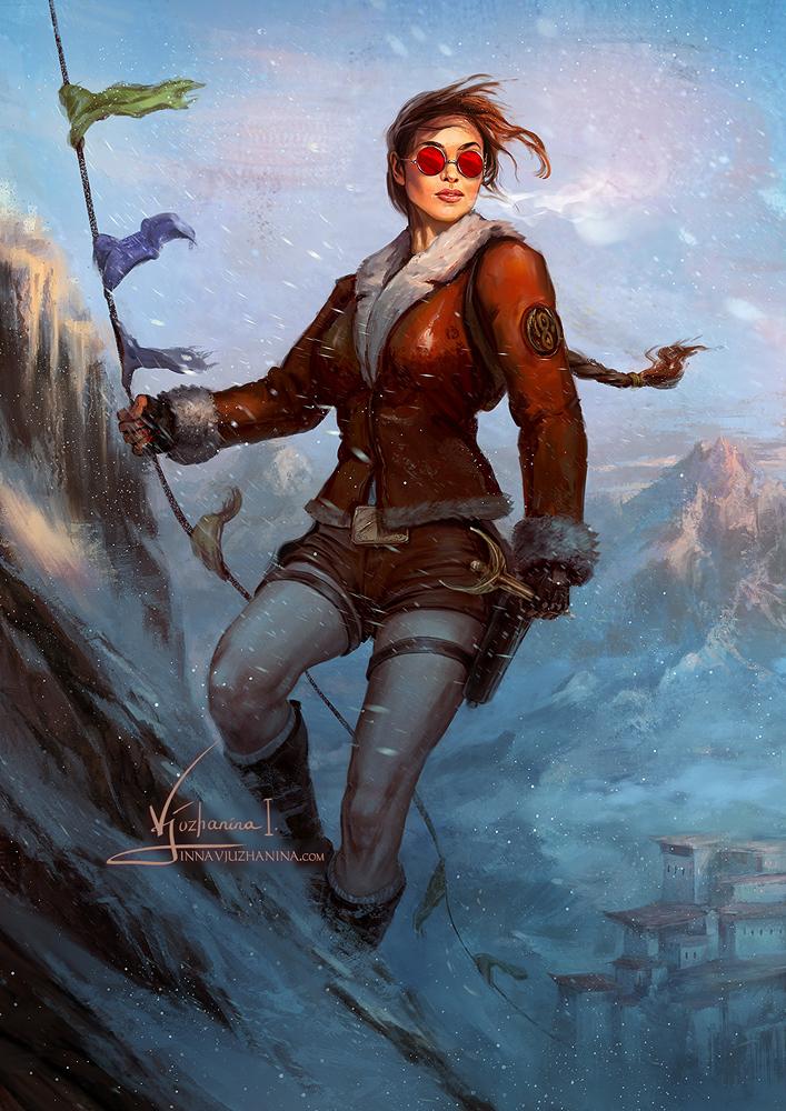 Lara Croft in Tibet.