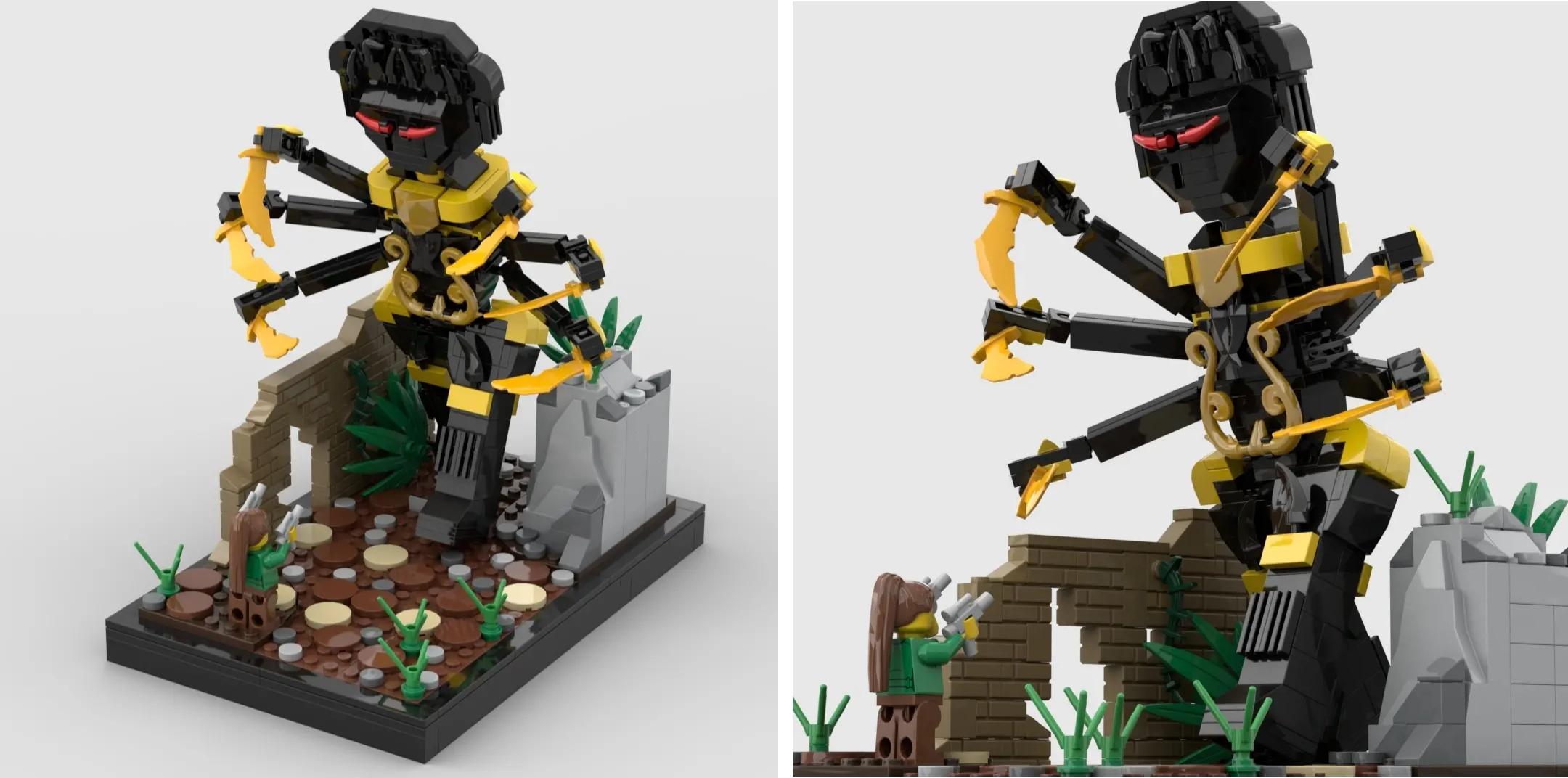 Tomb Raider level sets (Shiva Statue) made with LEGO Bricklink Studio.