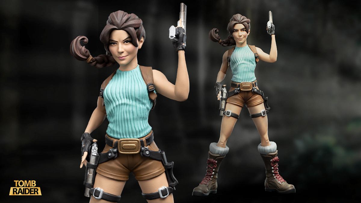 A collectible Lara Croft figurine.