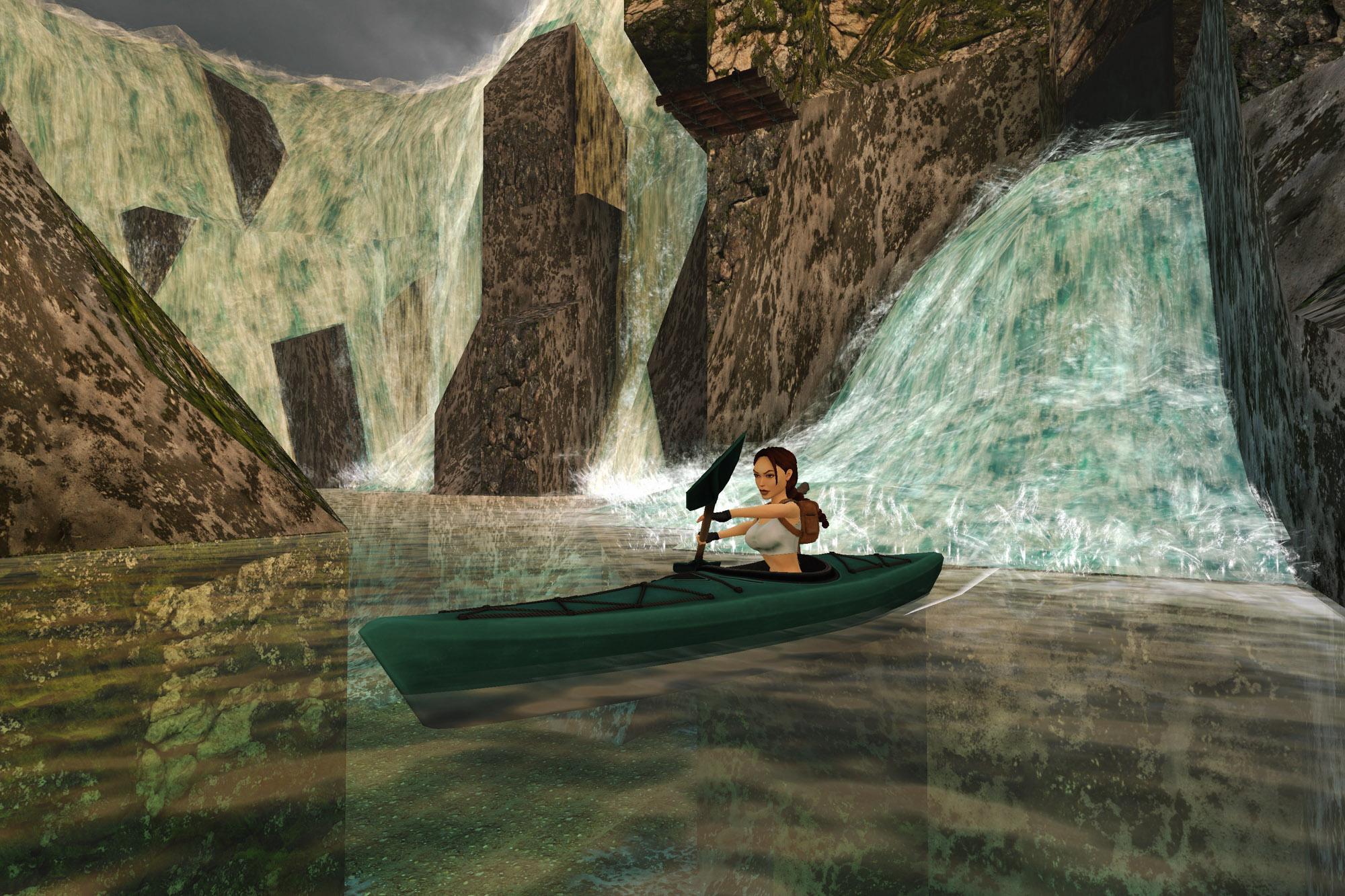Lara paddling in a kayak through Madubu Gorge
