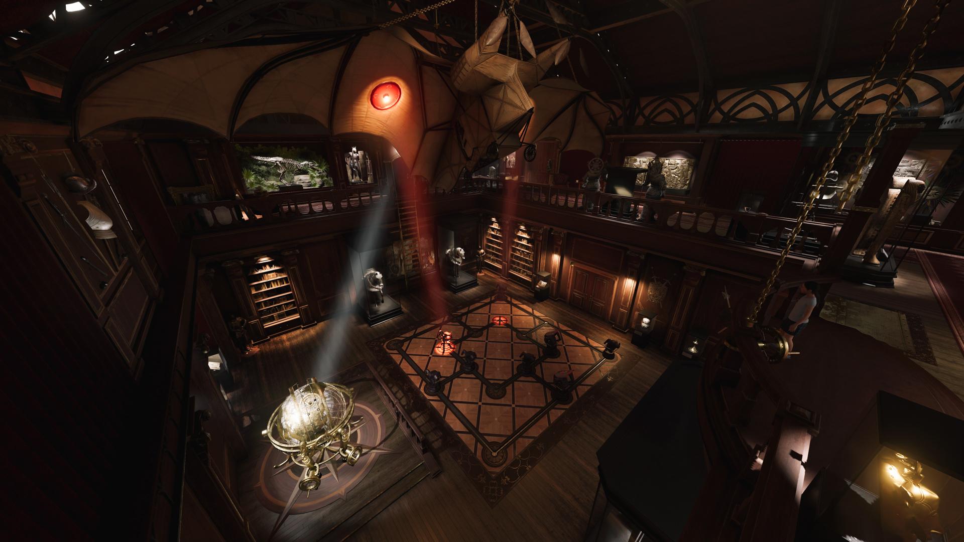 The White Queen puzzle room in Shadow of the Tomb Raider's Croft Manor level.