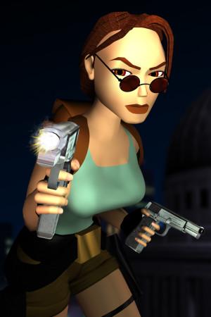 Lara Croft as depicted on the cover of Tomb Raider III.