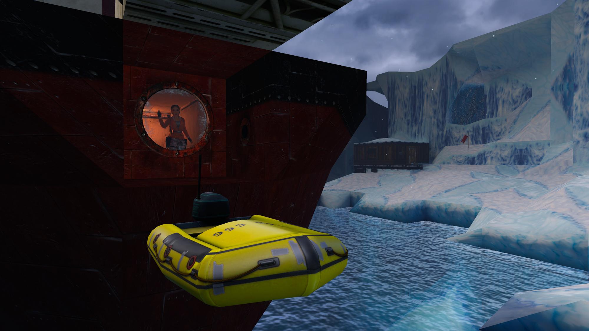 Lara undocking the dinghy from the RX EXPLORER ship in Antarctica.