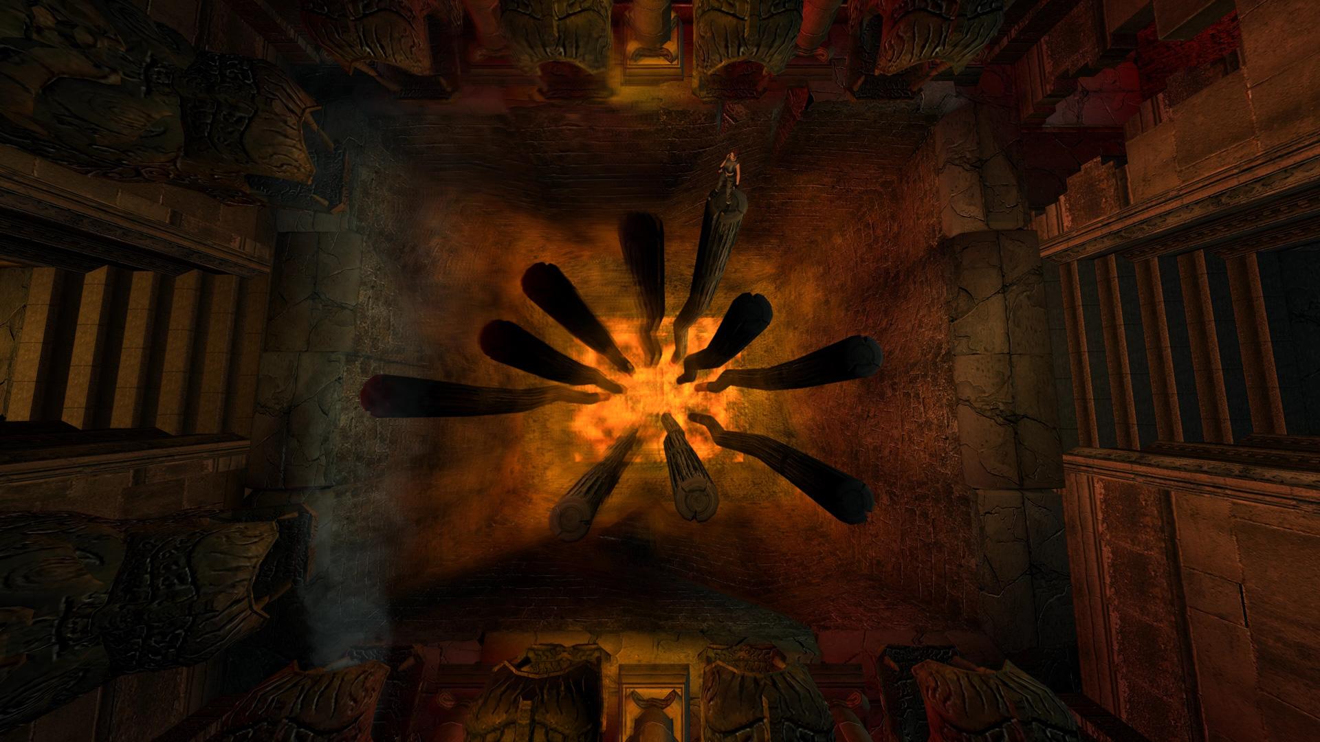 Lara Croft in the Breath of Hades room in Tomb Raider: The Angel of Darkness.