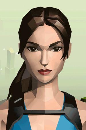 A close-up of Lara Croft's face in Lara Croft GO.