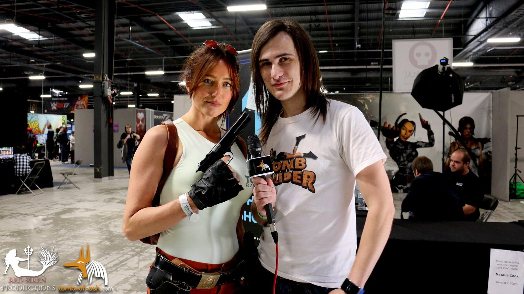Nathalie Cook, the very first official Lara Croft model and Ash