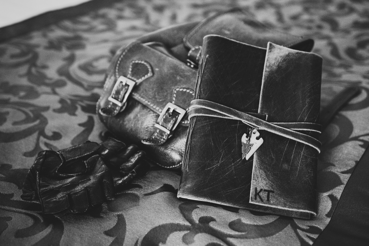 Gloves, backpack and Kurtis Trent's journal