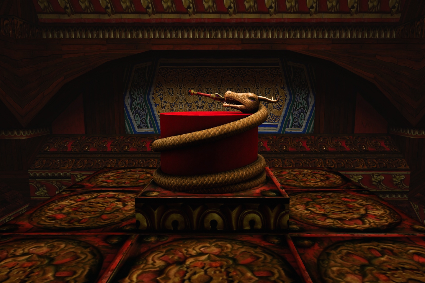 The Dagger of Xian on its pedestal