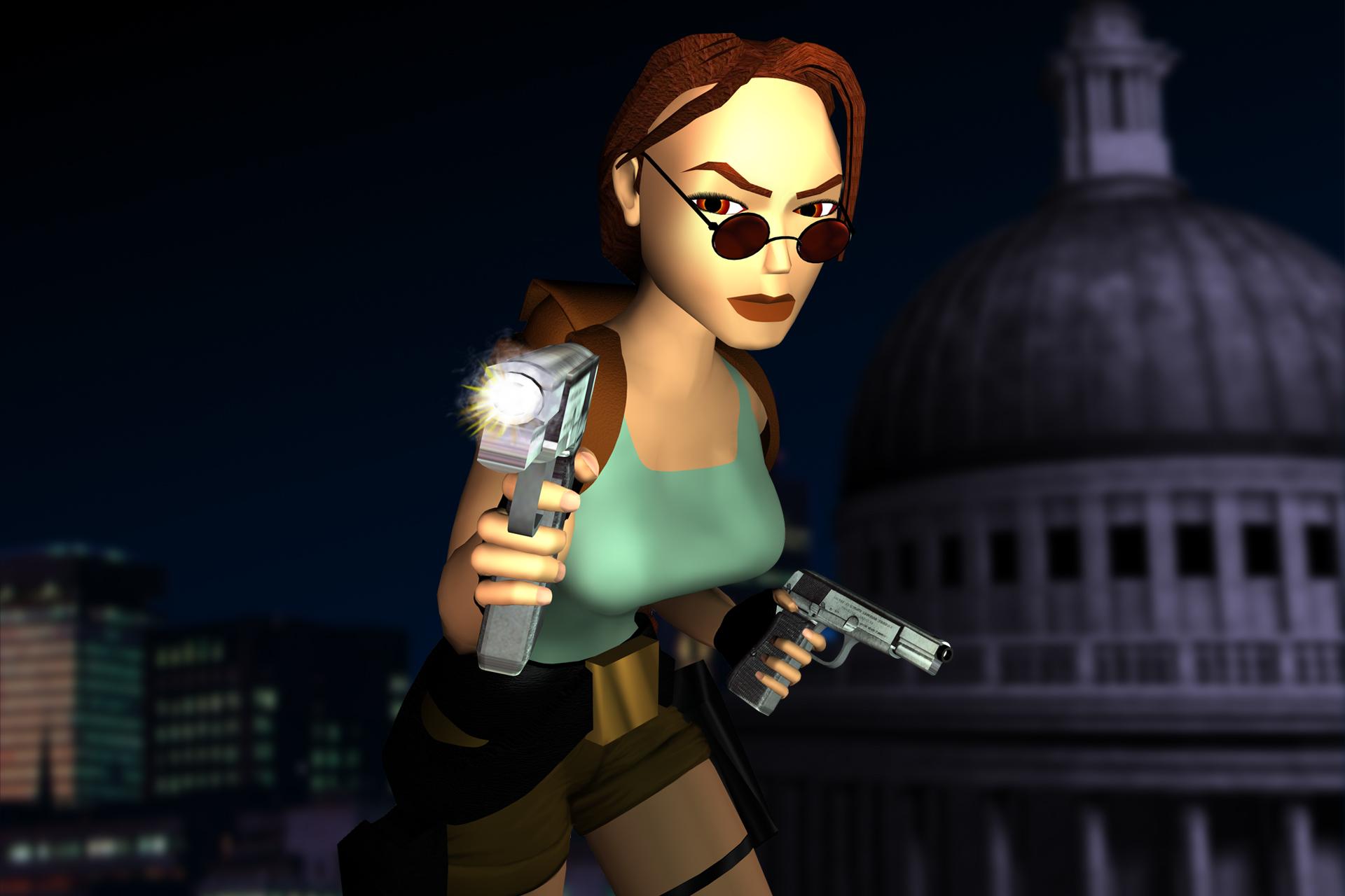 Lara Croft as depicted on the cover of Tomb Raider III.