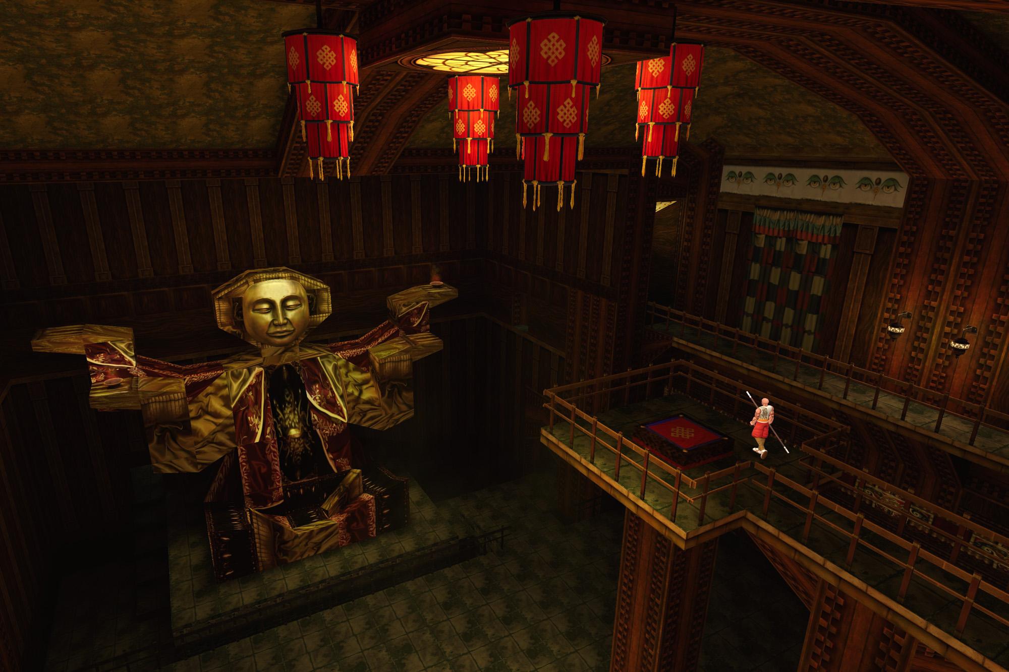 One of the Barkhang Monastery monks partolling the main hall.