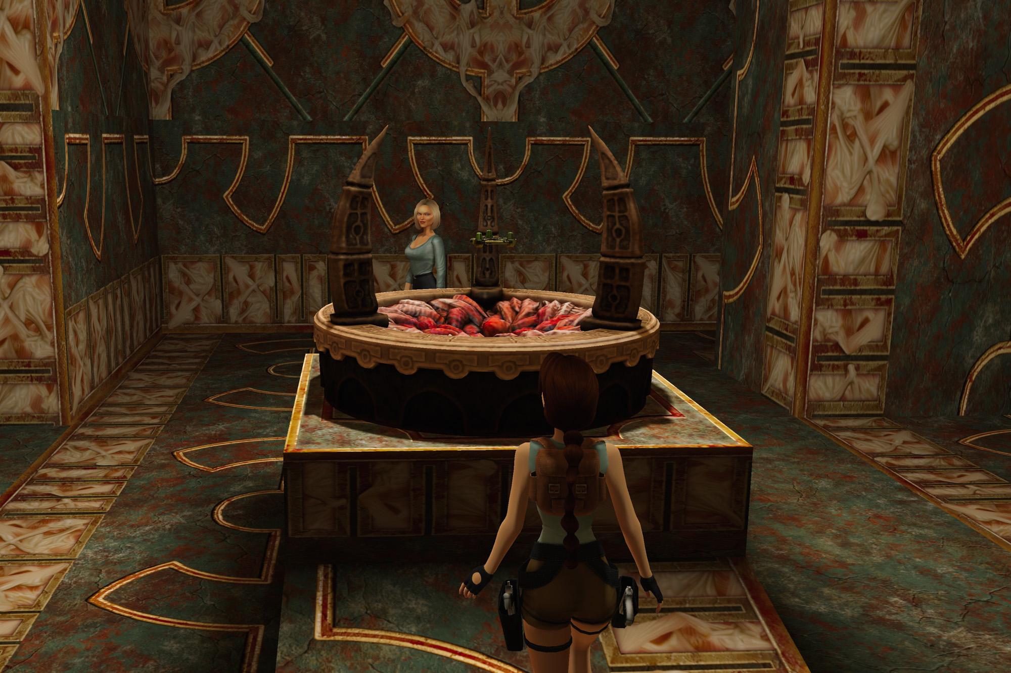 Natla and Lara with the Scion in its pedestal, powering the pyramid