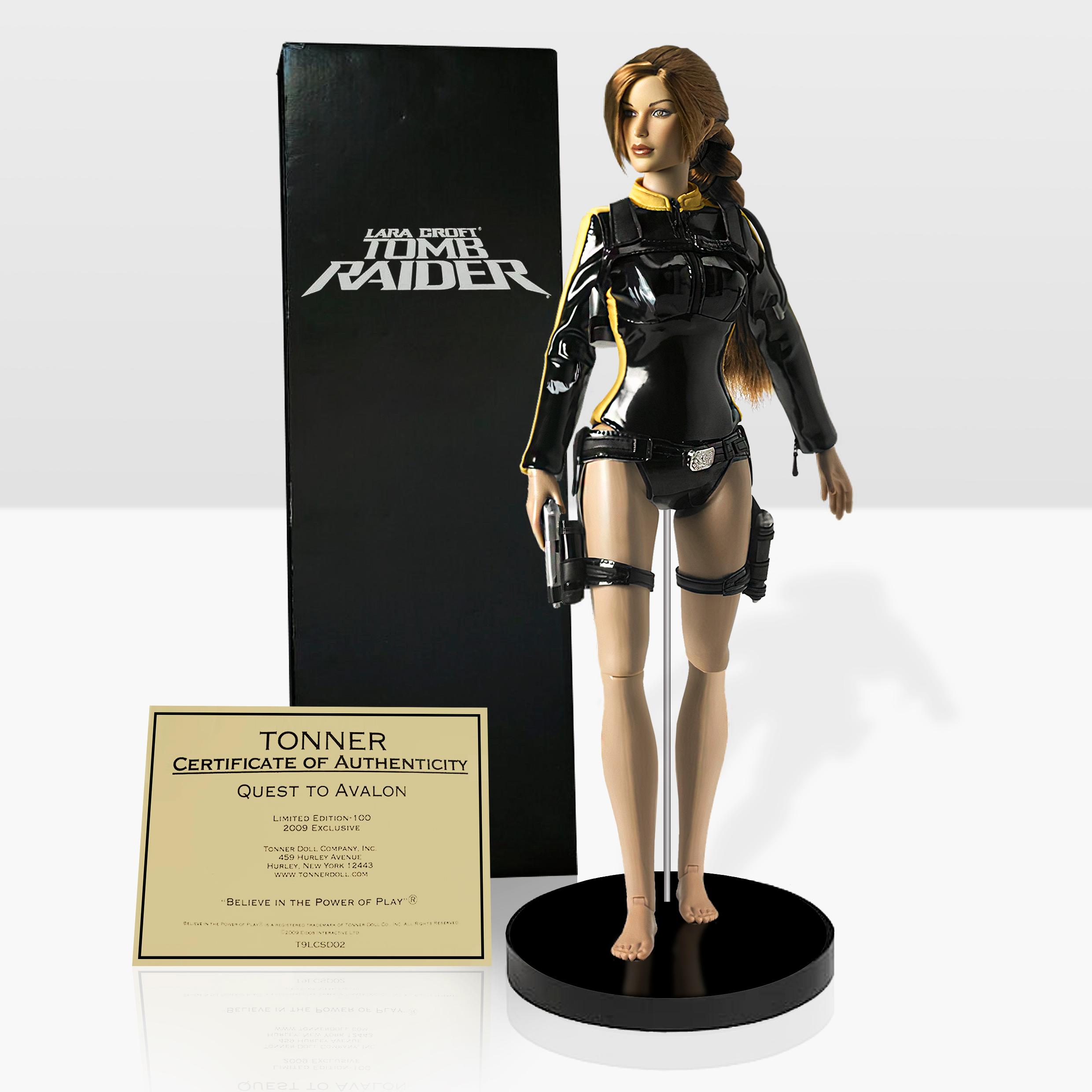 An image of a Lara Croft doll in a wetsuit.