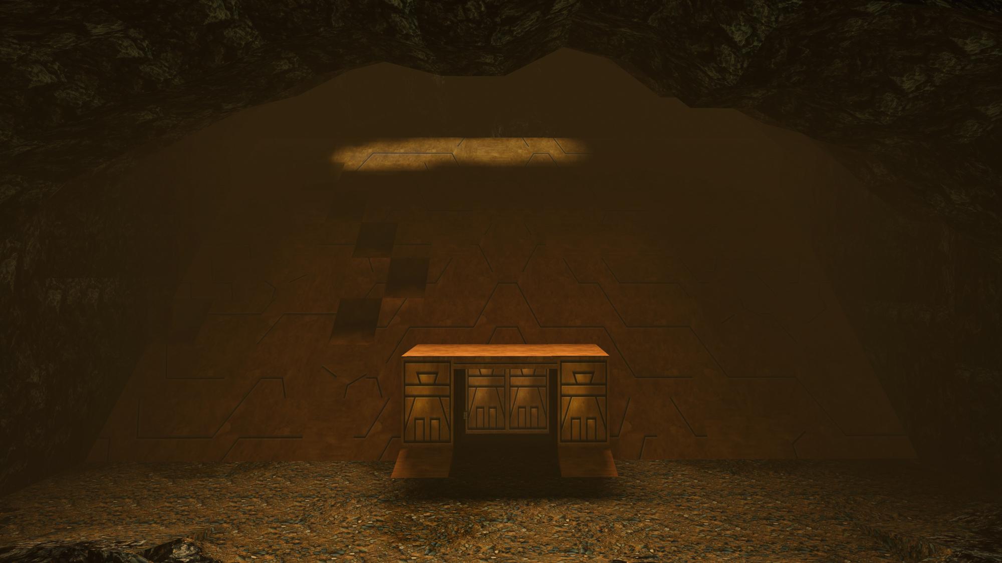 The entrance to the Great Pyramid in Natla's Mines revealing only a part of the structure.