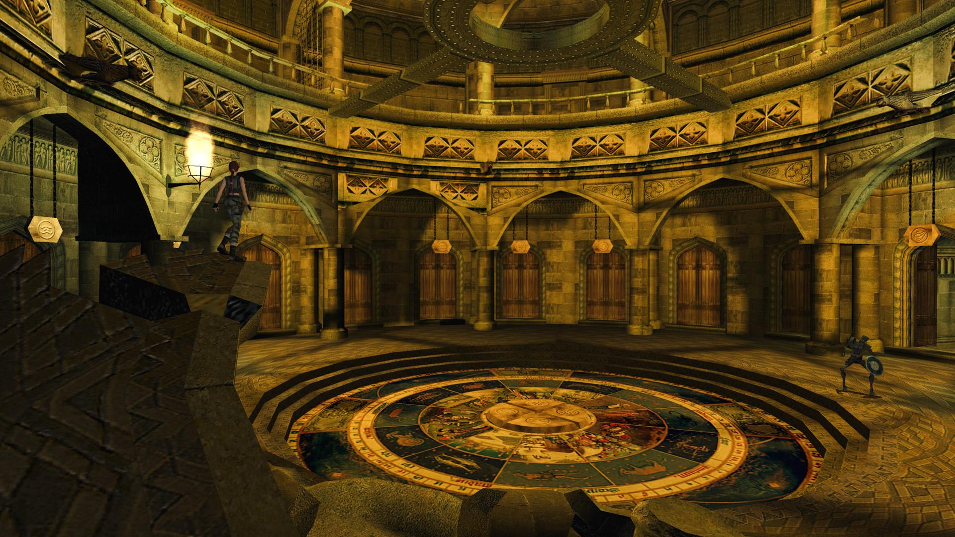 The Hall of Seasons beneath the Louvre in Paris, France