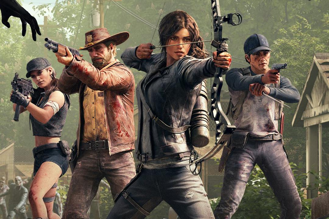 Lara Croft and fellow survivors in The Walking Dead: Survivors. 