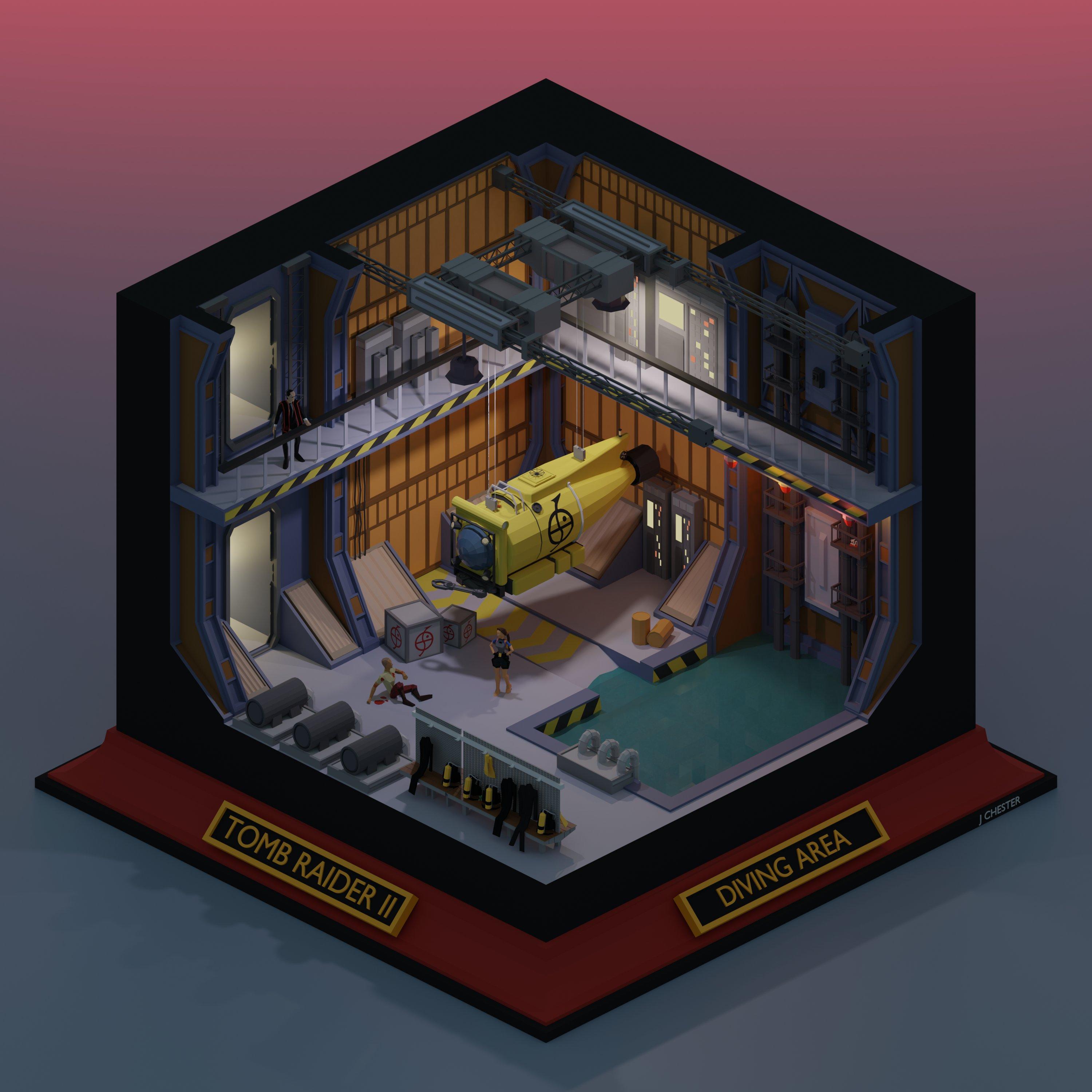 ‘Reimagined Low Poly diorama’ level series by Jason Chester - TR2 - Diving Area