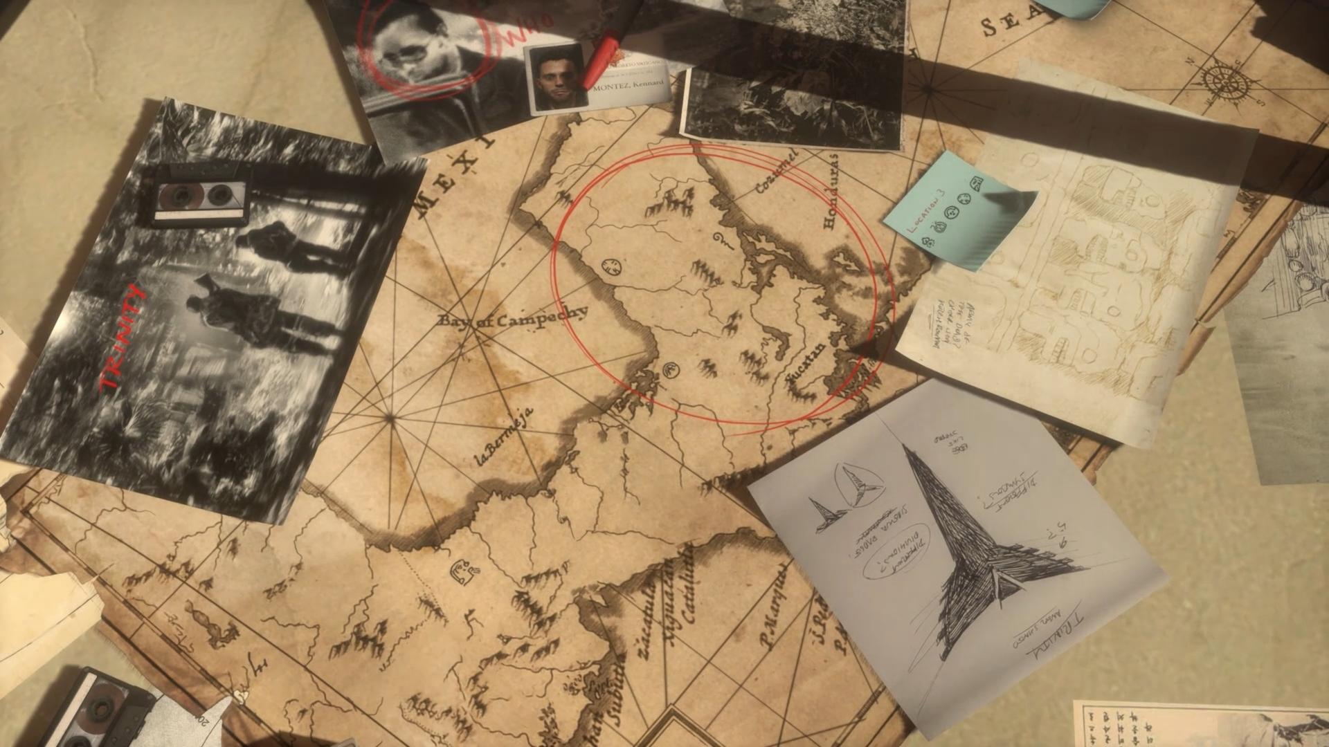 Screenshot of Lara's Desk from Rise of the Tomb Raider.