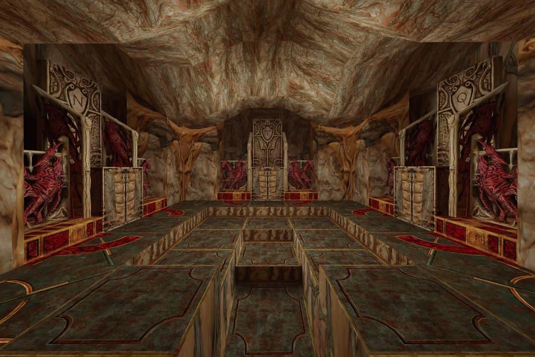 Natla, Tihocan and Qualopec throne room in Atlantis