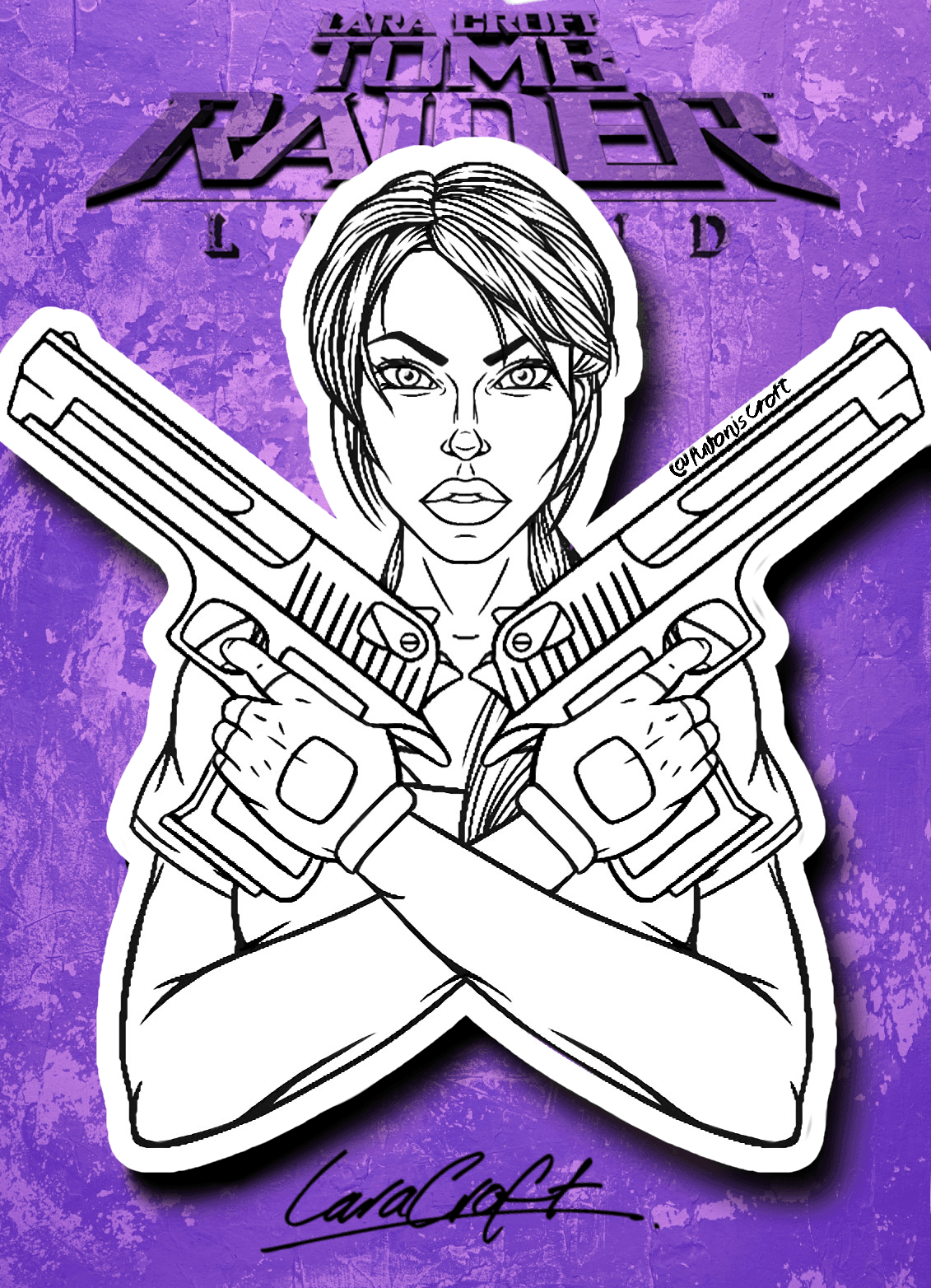 Drawing of Lara Croft from Tomb Raider: Legend