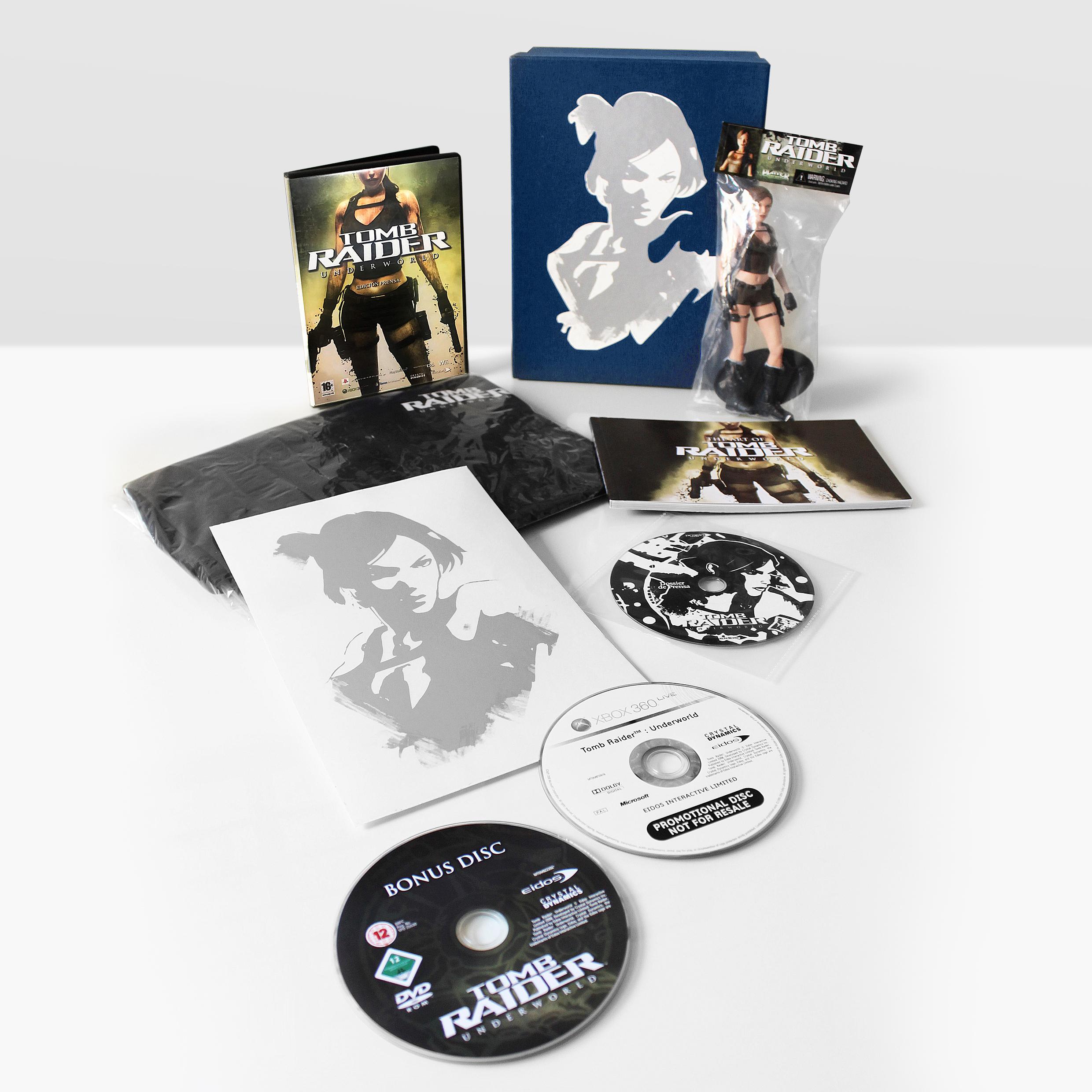 An image of a Spanish press pack from Tomb Raider Underworld.