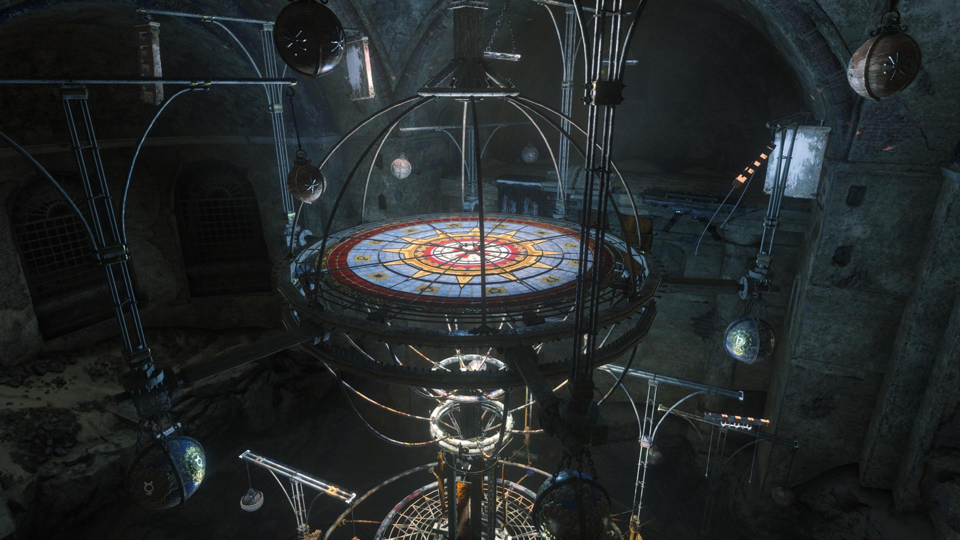Screenshot of the Orrery from Rise of the Tomb Raider.