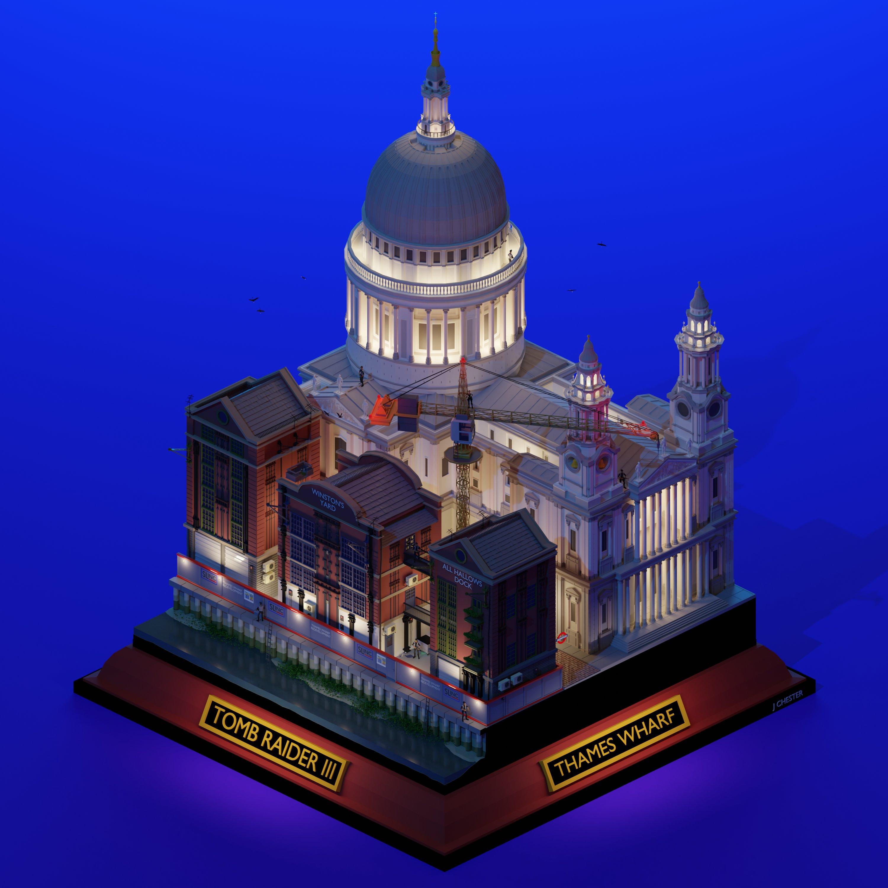 ‘Reimagined Low Poly diorama’ level series by Jason Chester - TR3 - Thames Wharf